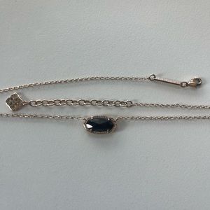 Kendra Scott Elisa rose gold and onyx necklace